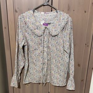 Lola Palacios liberty floral Peter Pan collar cotton blouse